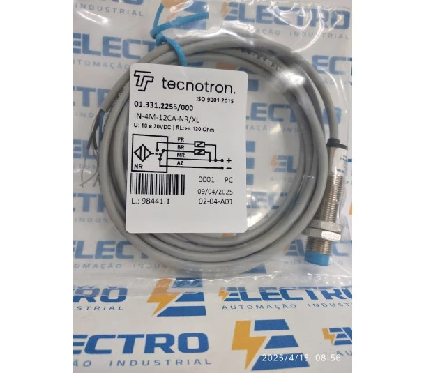 Sensor Indutivo IN- 4M-12CA-NR/XL NPN Cabo (NA+NF) -Tecnotron