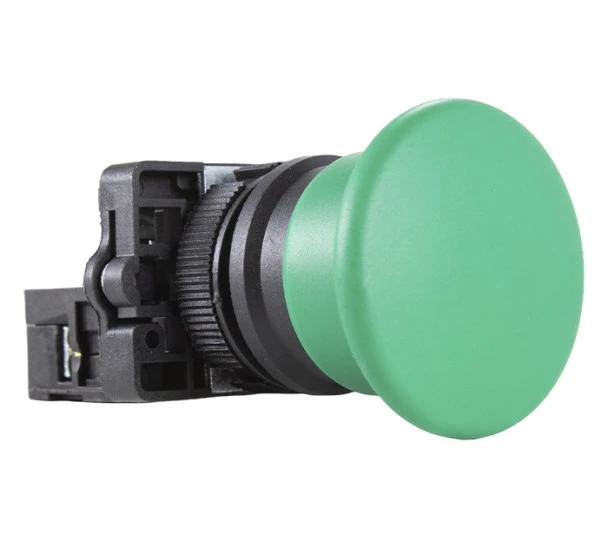 Botão Pulsador Cogumelo Plástico 22mm Verde 1NA P20AMR-G-1A - Metaltex