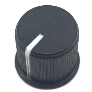 Potenciometro KP02/AD20 knob carvão  plástico preto c/ parafuso