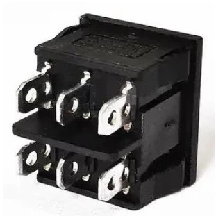 Chave Gangorra KCD5-203 6T 6/12A 250V 3 Posições Preta
