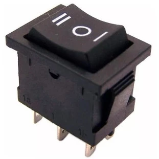 Chave Gangorra KCD1-103/B2  6A/250V 125V 3 Terminais/3 Posições Preto