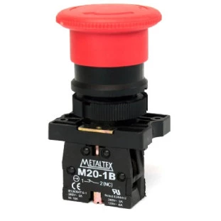 Botão Emergência Plástico P20AKR-R-1B Vermelho Gira+NF - Metaltex