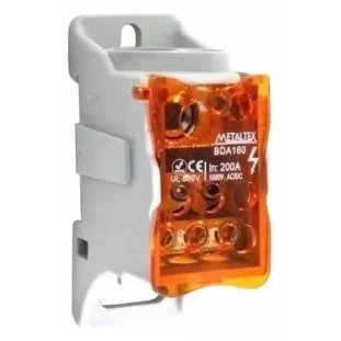 Bloco Distribuição Modular 160a 8 Terminais Bda160 - Metaltex
