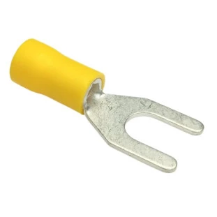 Terminal Pré-Isolado Garfo Para Cabo 6mm² -  SV5.5-5 - Amarelo - 100 Unidades