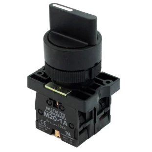 MTXB - BOTAO SELET 3POS C/RETORNO 1NA+1NF (45G) - P20SCR7-B-1C - KNOB CURTO (I23483)
