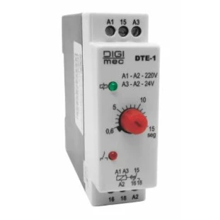 Rele Temporizador Com Retardo Na Energização JTE-1 15 SEG 24VCA/VCC 220VCA- Digimec
