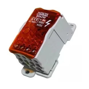Bloco Distribuição Modular 160a 8 Terminais Bda160 Metaltex