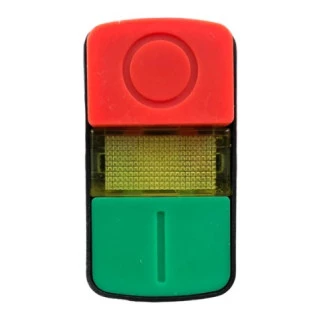 Botao de Comando Duplo Iluminado P20IDL-Y7-1C  24V NA+NF - Metaltex