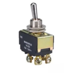 Interruptor de alavanca metálica 14223 A1B1P1Q Bipolar 15A 4T L-D - MarGirius