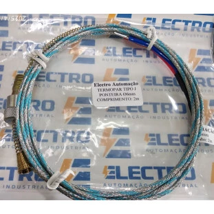 Termopar Tipo J Baioneta Ponteira 6mm cabo 2m  