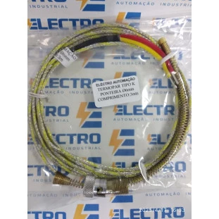 Termopar Tipo K Ponteira 6 mm cabo 3m (Mola e Adaptador)